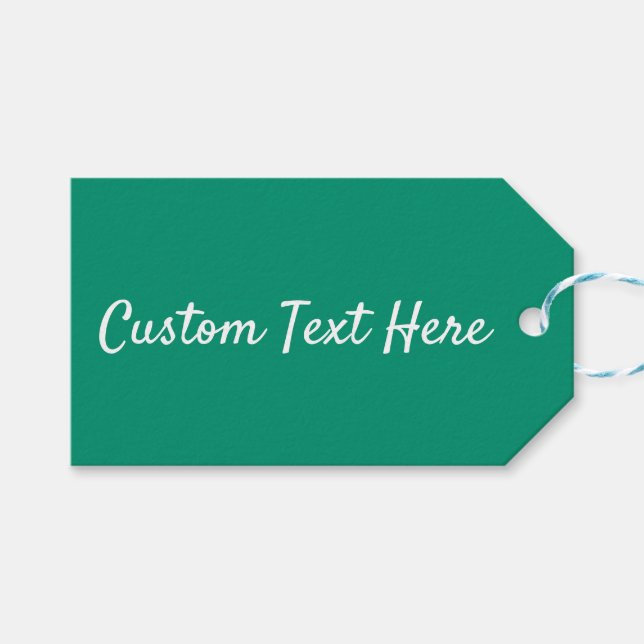 Solid Emerald Green Colour Gift Tags (Front (Horizontal))