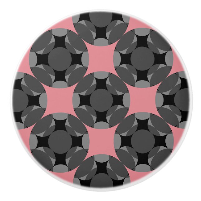 Solid Four Star Circle Cross by Kenneth Yoncich Ceramic Knob (Front)