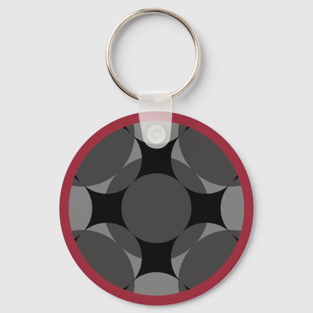Solid Four Star Circle Cross by Kenneth Yoncich Keychain (Front)