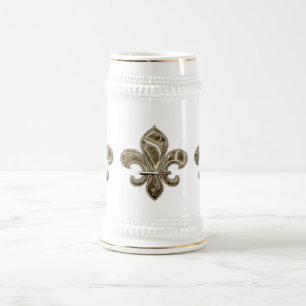Solid Gold Fleur de Lis Stein