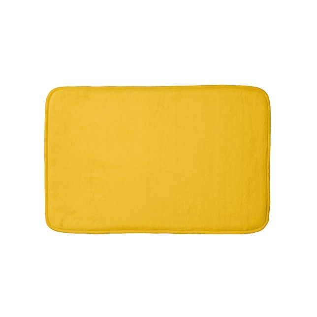 Solid Golden Honey Yellow Bath Mat (Front)