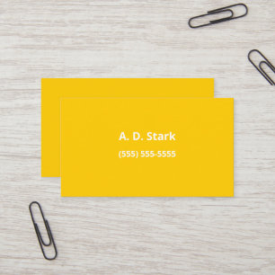 Solid Golden Yellow Minimalist Business Cards