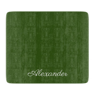 Solid Green background  White Script   Cutting Board