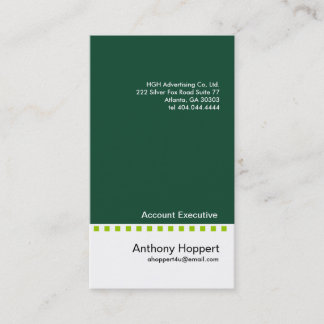 Solid Green Dash Business Card 3