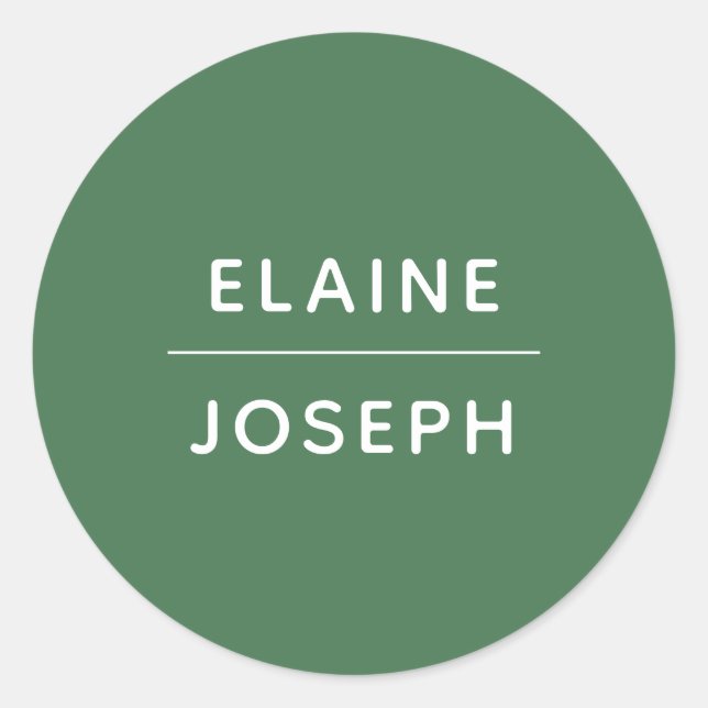 Solid Green Wedding Classic Round Sticker (Front)