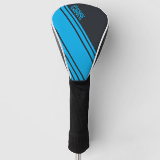 Solid Grey and Blue Customizable Golf Head Cover