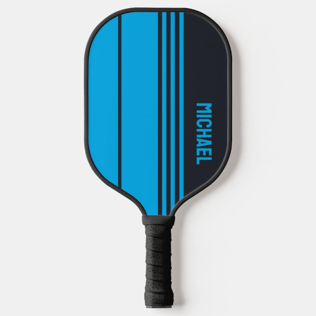 Solid Grey and Blue Customizable Pickleball Paddle (Front)