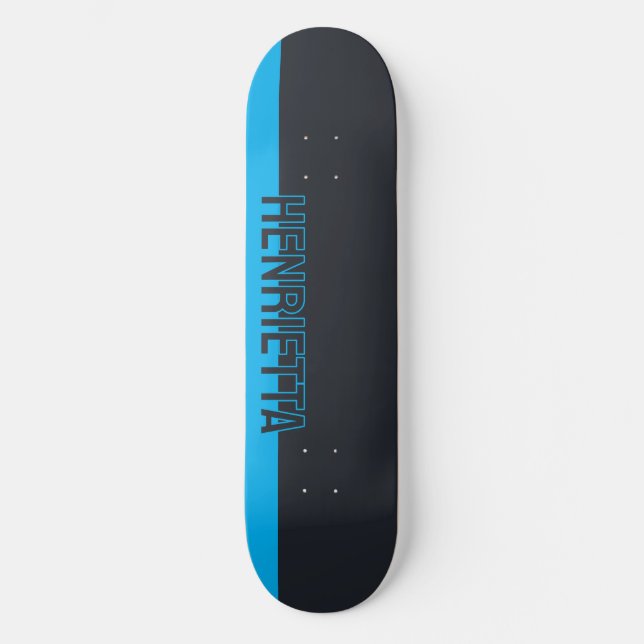 Solid Grey and Blue Customizable Skateboard (Front)