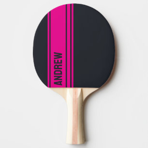 Solid Grey and Pink Customizable Ping Pong Paddle