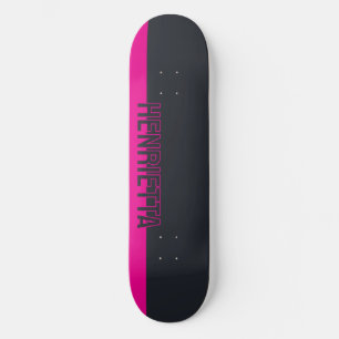Solid Grey and Pink Customizable Skateboard