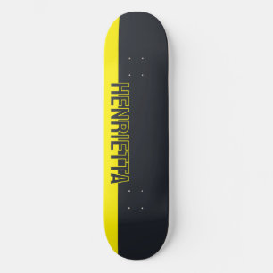 Solid Grey and Yellow Customizable Skateboard