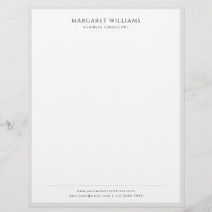 Solid Grey Border Business Professional Office Letterhead