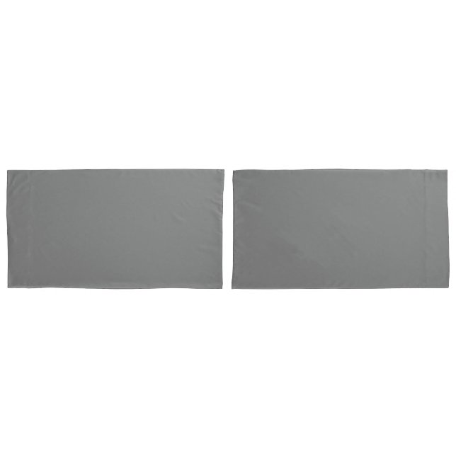 Solid Grey King Pillow Case for Modern Bedrooms (Front-Set)