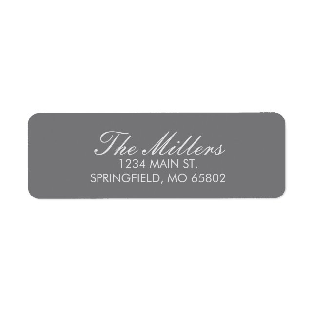 Solid Grey Return Address Labels (Front)