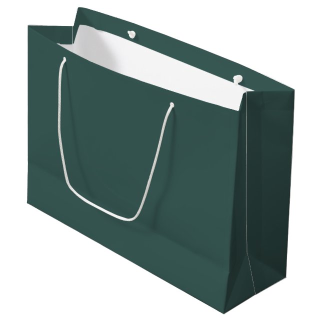 Solid grey turquoise large gift bag (Front Angled)