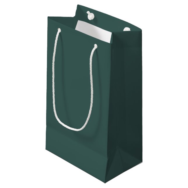 Solid grey turquoise small gift bag (Front Angled)