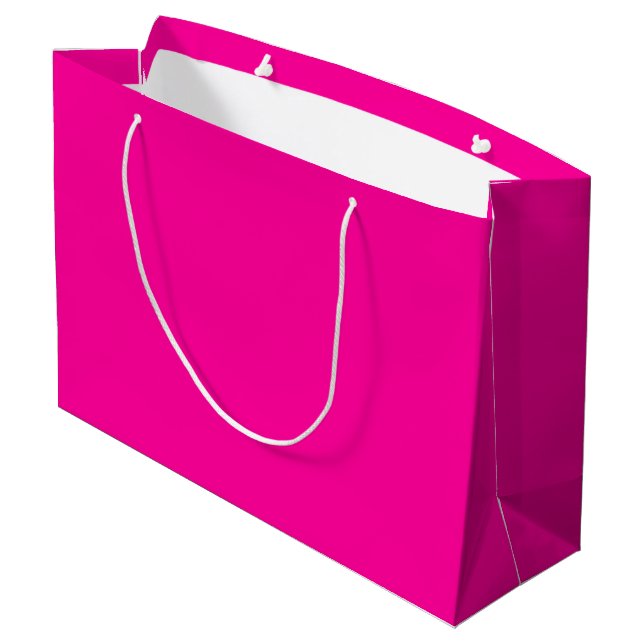 Solid Hot Pink Large Gift Bag (Back Angled)