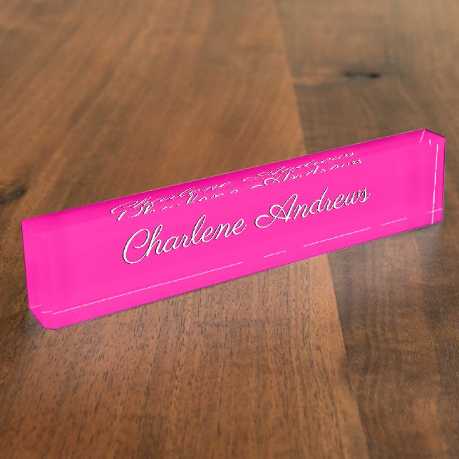 Solid Hot Pink Nameplate (Side)