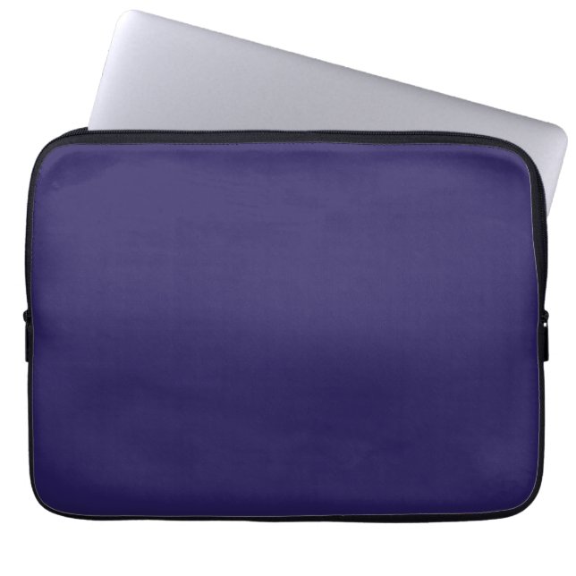 Solid Indigo Blue Elegant Modern Minimalist Simple Laptop Sleeve (Front)