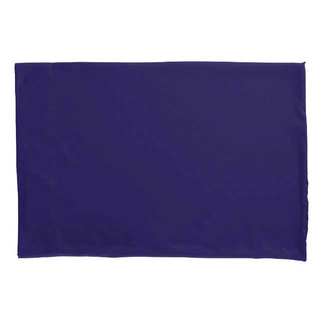 Solid Indigo Blue Elegant Modern Minimalist Simple Pillowcase (Front)