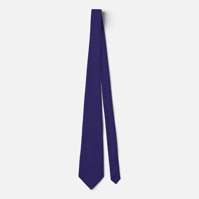 Solid Indigo Blue Elegant Modern Minimalist Simple Tie (Front)