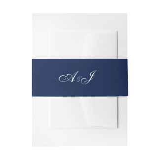 Solid initials customizable ground belly band invitation belly band