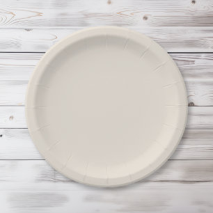 Solid Ivory Beige Natural Shade  Paper Plate