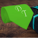 solid Kelly  green  - your monograms neck tie<br><div class="desc">Solid colour necktie in Kelly green (4CBB17) . You can personalize it now  with  your own monograms   . Design by Alma Wad . PRINTED BOTH SIDES .</div>