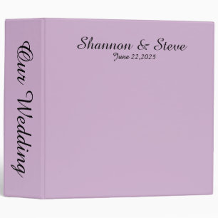 Solid Lavender Personal Wedding Binder