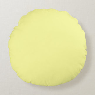 Solid Lemon Cookie Yellow Round Pillow