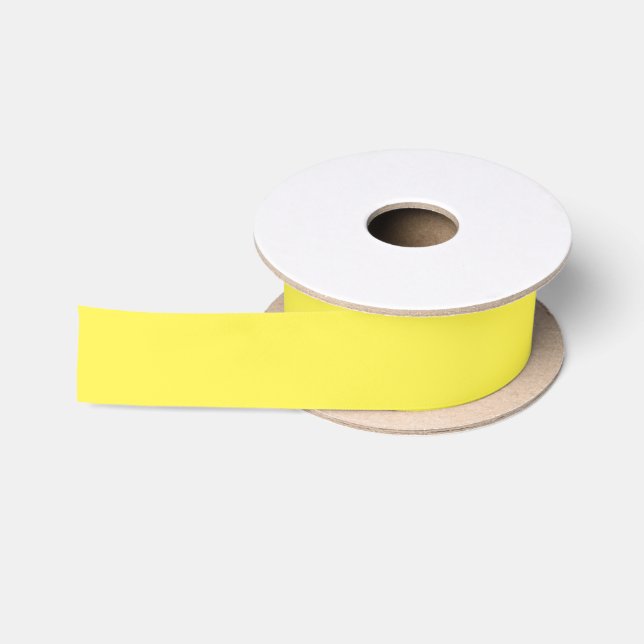 Solid Lemon Yellow Colour Satin Ribbon (Spool)