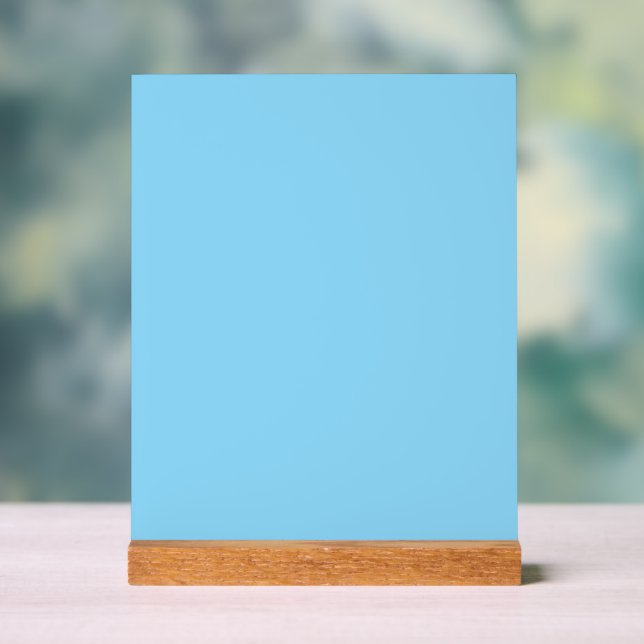 Solid light blue background evenly coloured acrylic sign (Neutral)