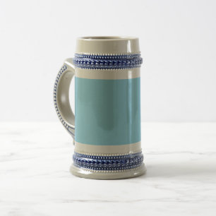 Solid light blue background evenly coloured beer stein