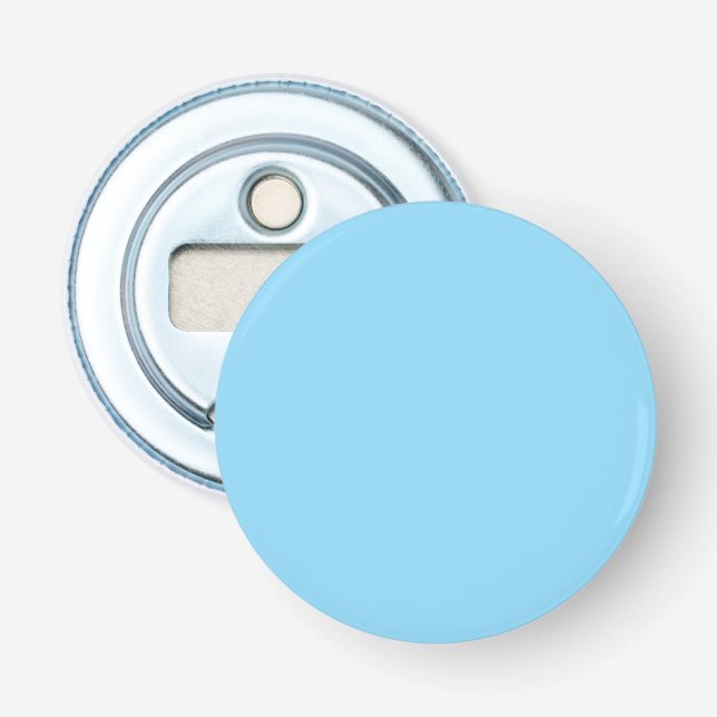 Solid light blue background evenly coloured bottle opener (Front)