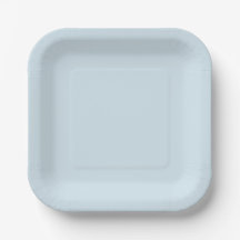 Solid Light Blue Disposable Plates for First Rodeo