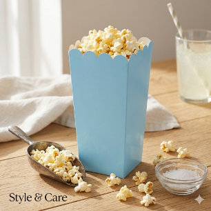 Solid Light Blue Simple Attractive Popcorn Favor Box
