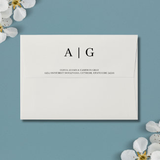 Solid Light Gray Wedding 5x7 Envelope