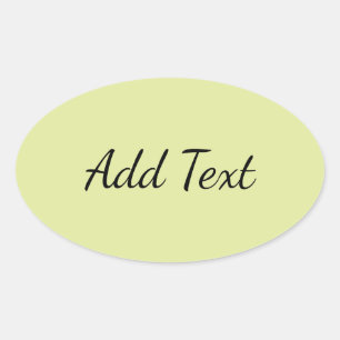 Solid Light Gray Yellow  Oval Sticker