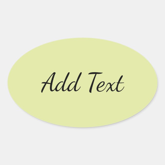 Solid Light Grey Yellow  Oval Sticker (Front)