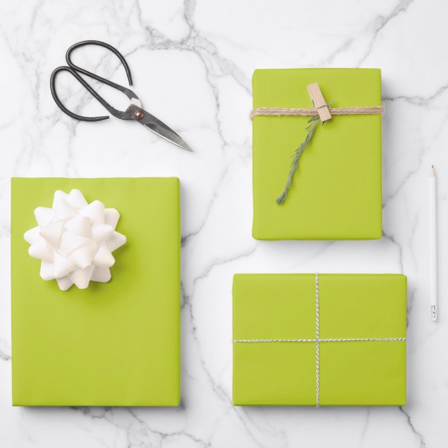Solid light pear green wrapping paper sheet (Front)