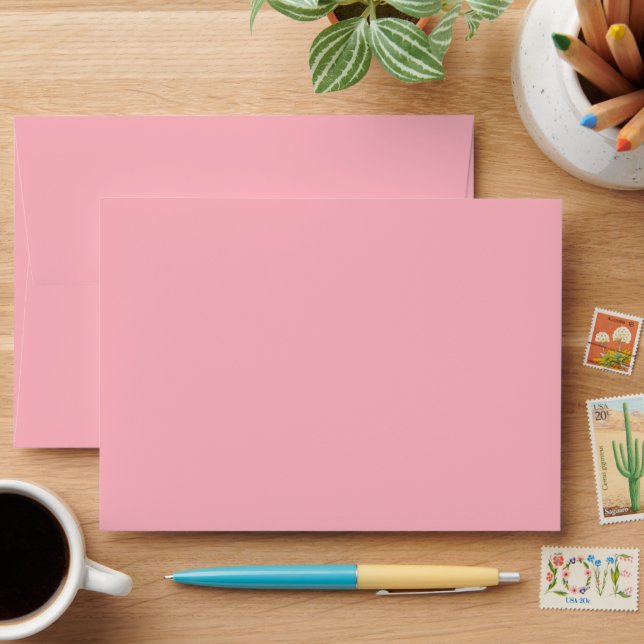 Solid Light Pink A7 Envelope for Greeting Cards (Desk)