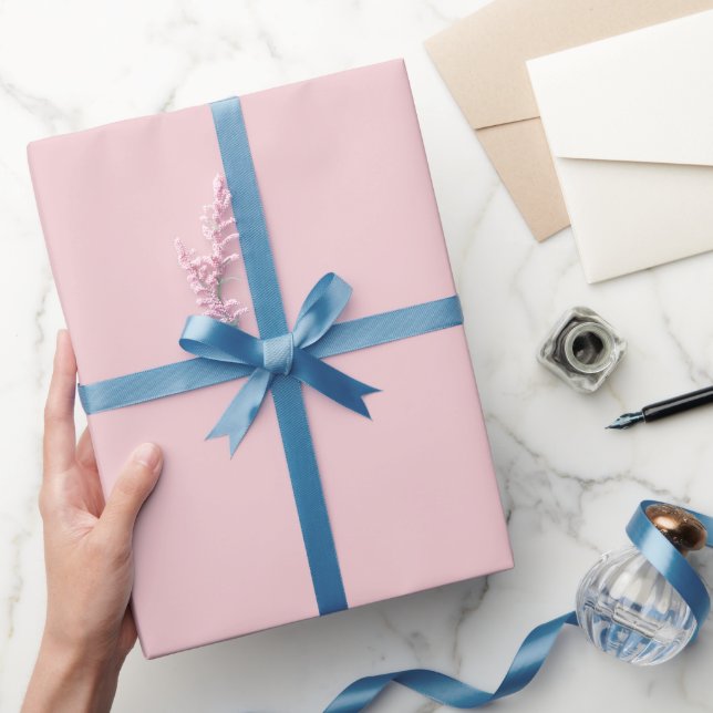 Solid Light Pink Pastel Easter – 30" x 6' Roll Wrapping Paper (Gifting)