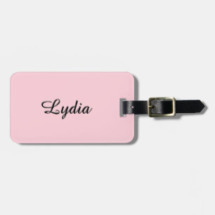 Solid Light Pink Personalized Luggage Tag