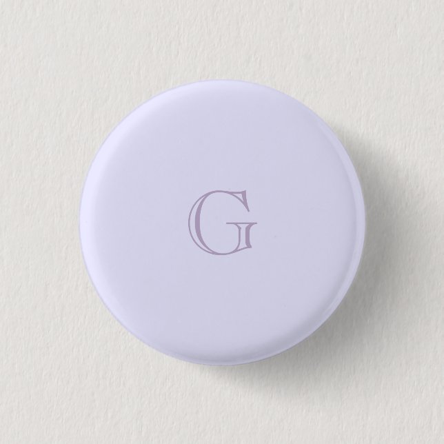 Solid Light Purple Lilac Background Custom Letters 1 Inch Round Button (Front)