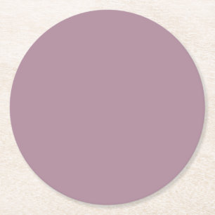 Solid Light purple, Plain purple  Round Paper Coaster