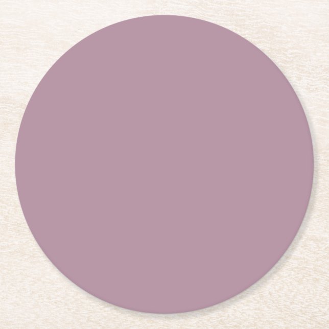 Solid Light purple, Plain purple  Round Paper Coaster (Front)