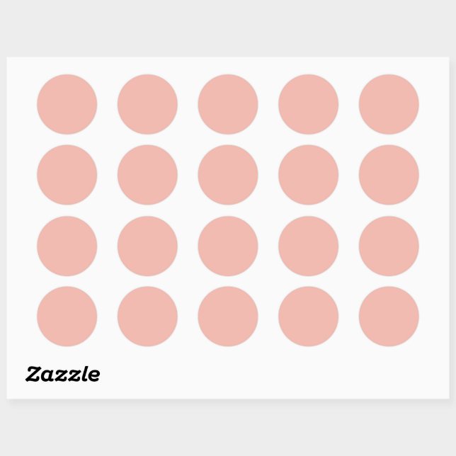 Solid light salmon pale red classic round sticker (Sheet)