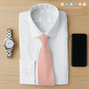 Solid Light Soft Pastel Orange Salmon Pink Colour  Tie