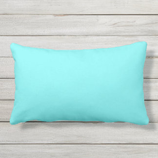 Solid light teal blue  plain decorative colour lumbar pillow