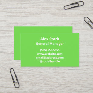 Solid Lime Green Business Cards